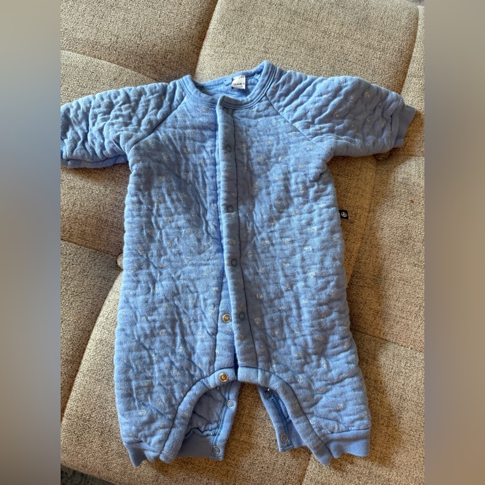 Petit Bateau Light Blue Infant Bodysuit